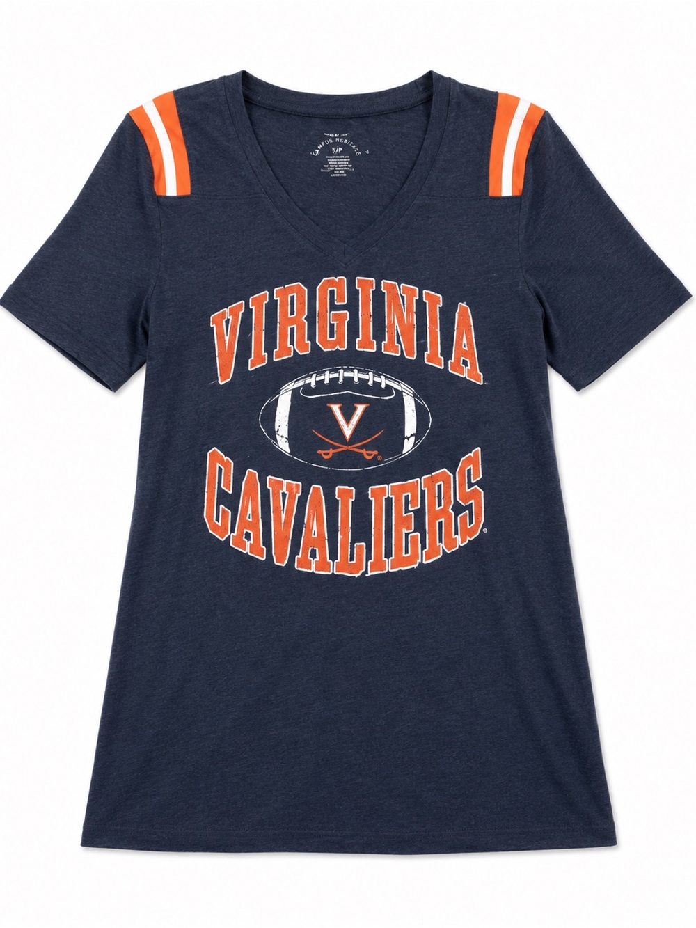 Campus Heritage Virginia Cavaliers Navy and Orange Short Sleeve Tee